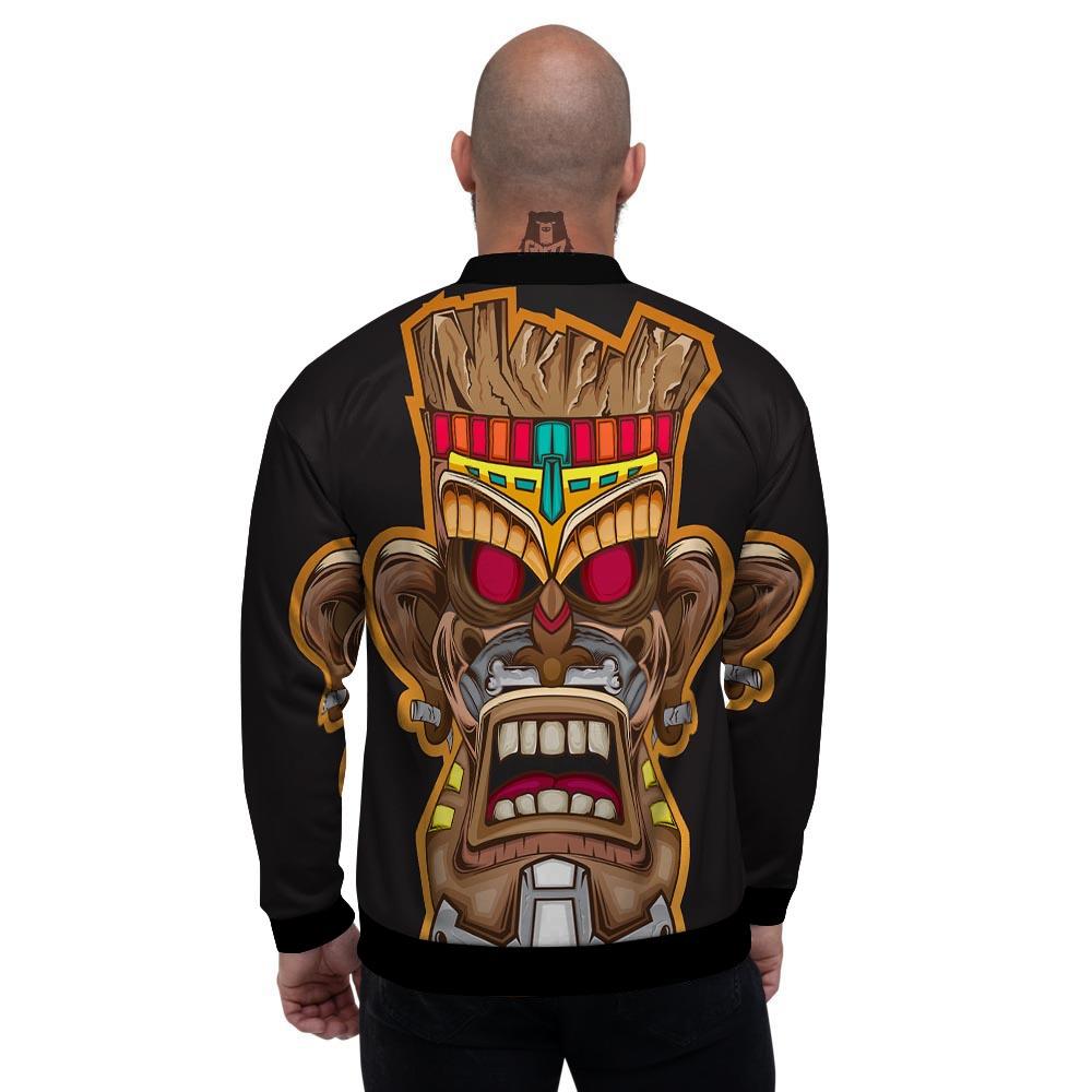 Totem Tiki Print Men's Bomber Jacket-grizzshop