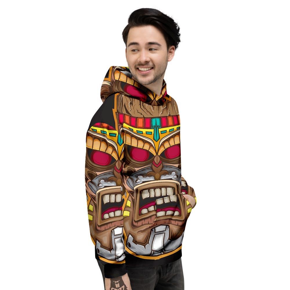 Totem Tiki Print Men's Hoodie-grizzshop
