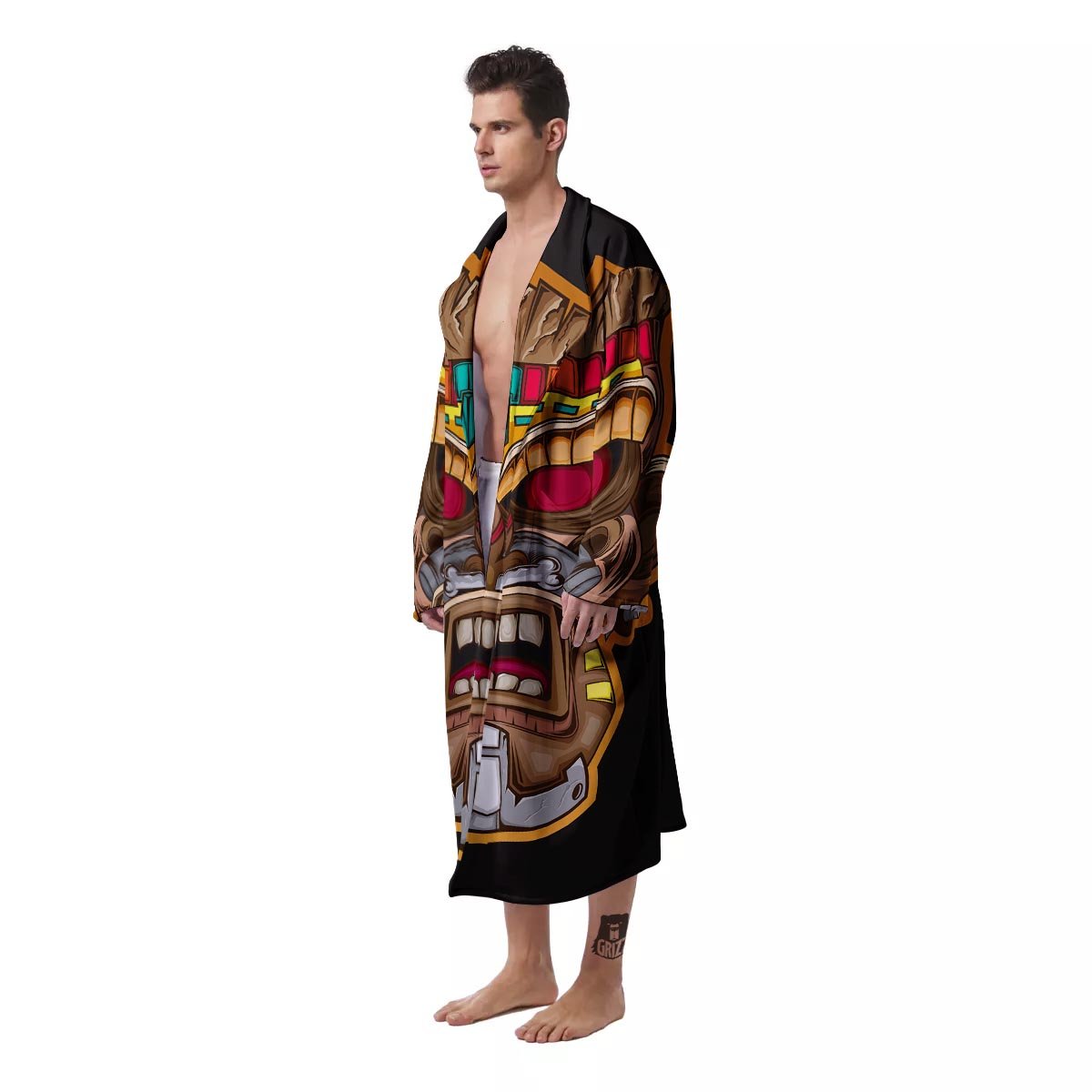 Totem Tiki Print Men's Robe-grizzshop