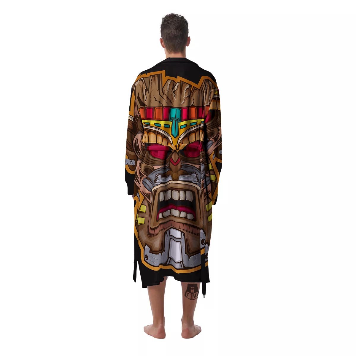 Totem Tiki Print Men's Robe-grizzshop