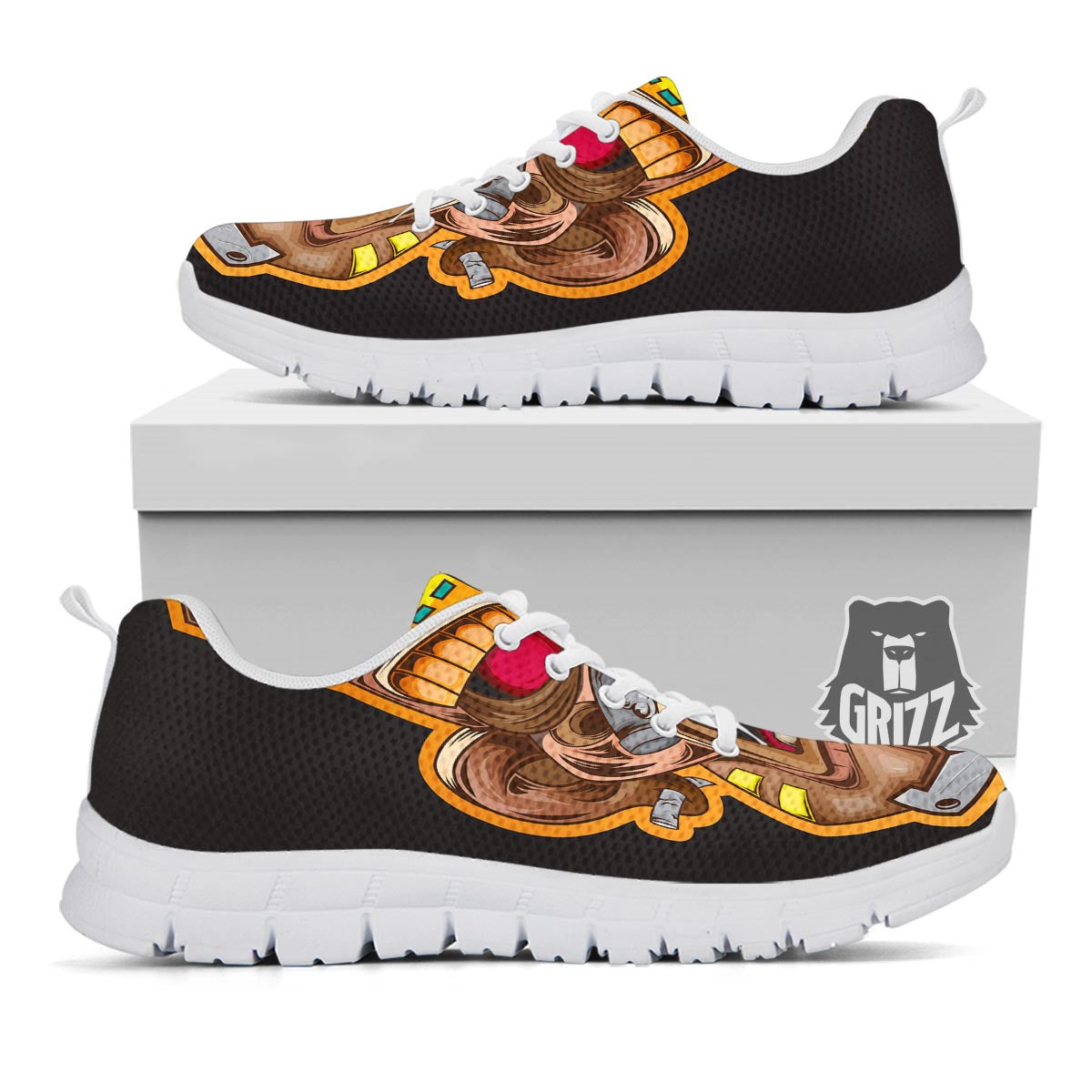 Totem Tiki Print White Sneaker-grizzshop
