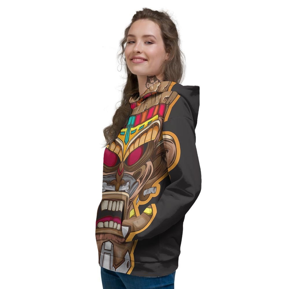 Totem Tiki Print Women's Hoodie-grizzshop
