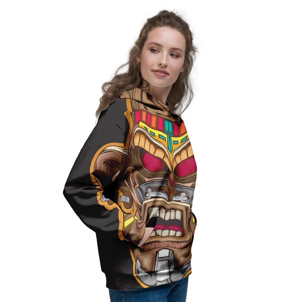 Totem Tiki Print Women's Hoodie-grizzshop