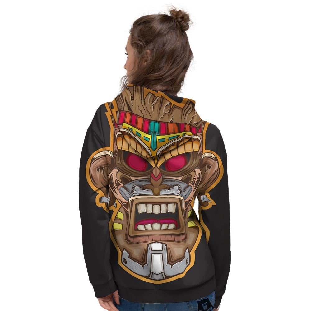Totem Tiki Print Women's Hoodie-grizzshop