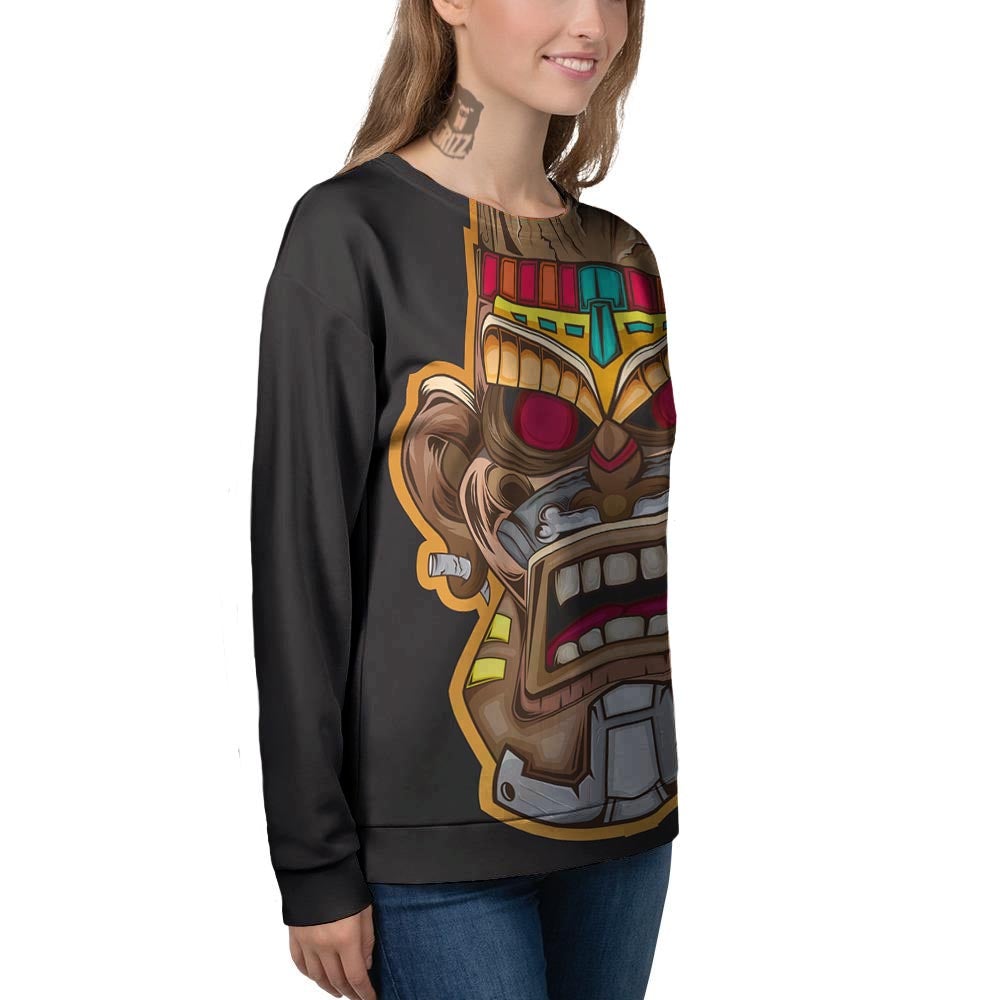 Totem Tiki Print Women's Sweatshirt-grizzshop
