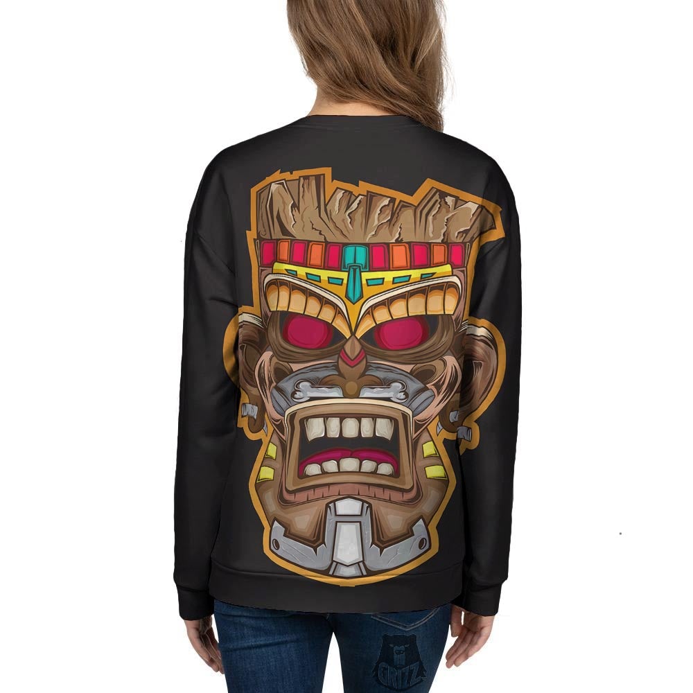 Totem Tiki Print Women's Sweatshirt-grizzshop