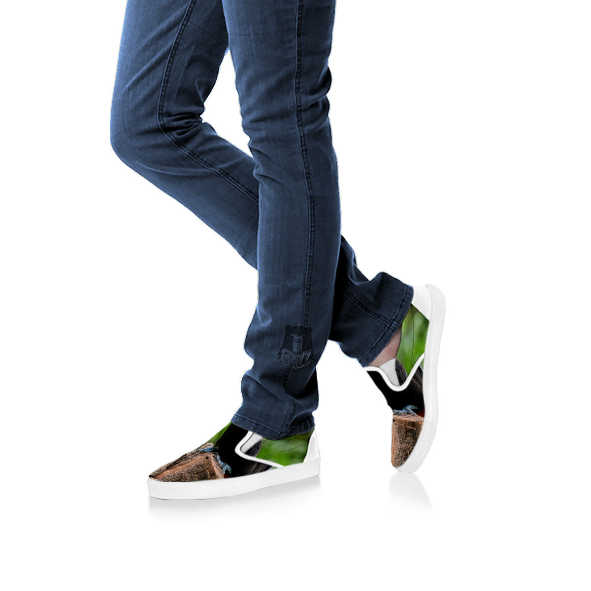 Toucan Aloha Keel-Billed Print White Slip On Shoes-grizzshop