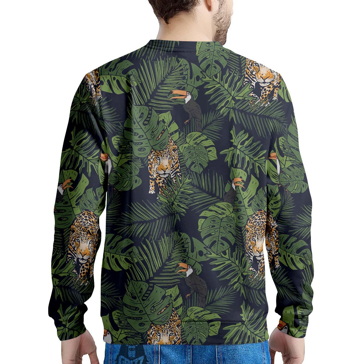 Toucan And Tiger Print Pattern Men's Sweatshirt-grizzshop
