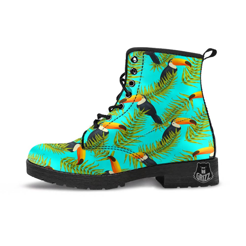 Toucan Toco Print Pattern Leather Boots-grizzshop