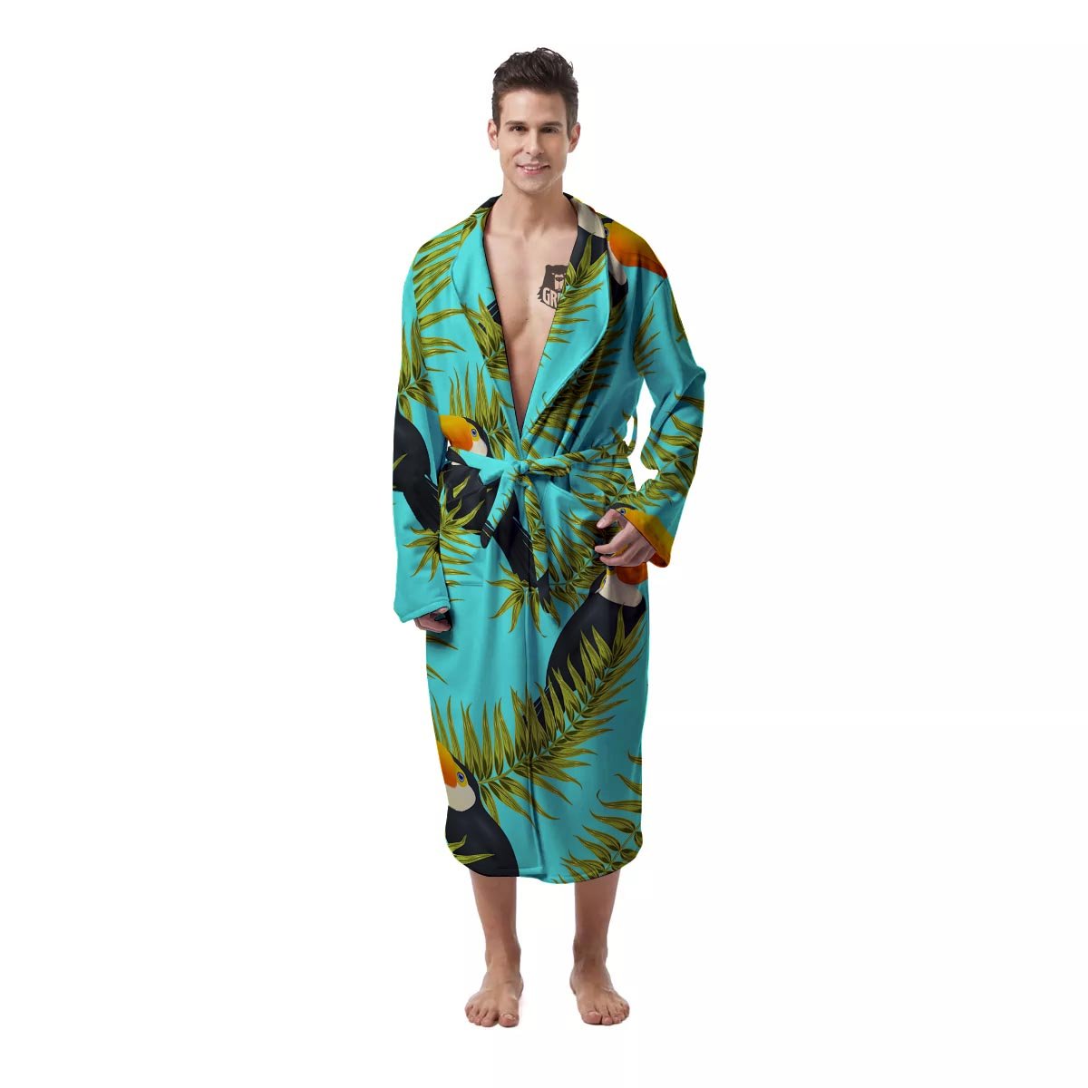 Toucan Toco Print Pattern Men's Robe-grizzshop