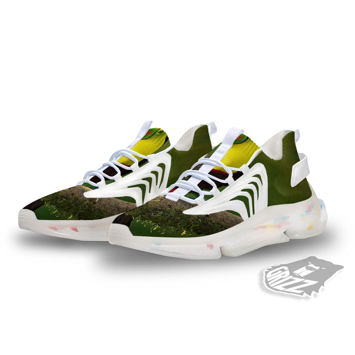 Toucan Tropical Toco Print White Gym Shoes-grizzshop