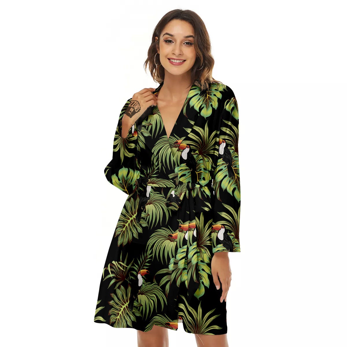 Toucan Vintage Print Pattern Women's Robe-grizzshop