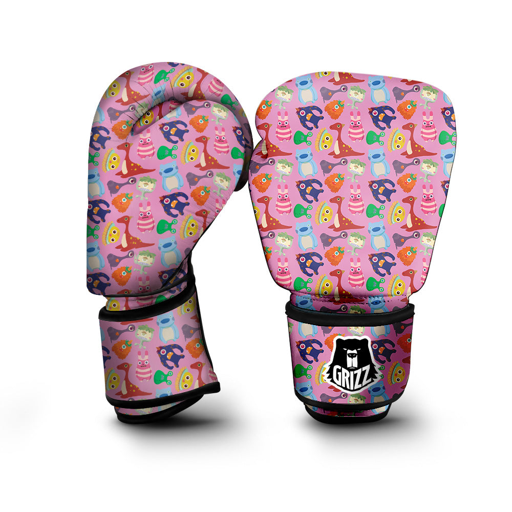 Toy Monster Cute Pink Print Pattern Boxing Gloves-grizzshop