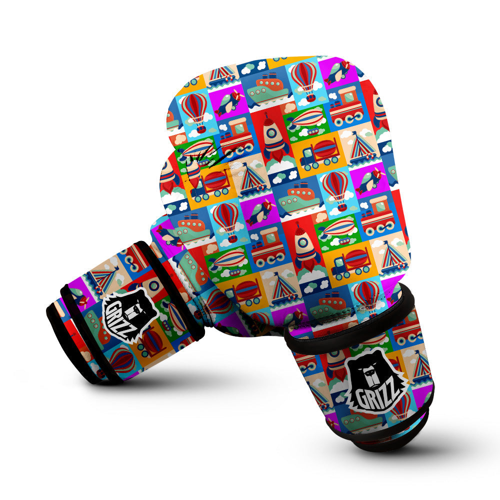 Toy Transport Cartoon Colorful Print Pattern Boxing Gloves-grizzshop