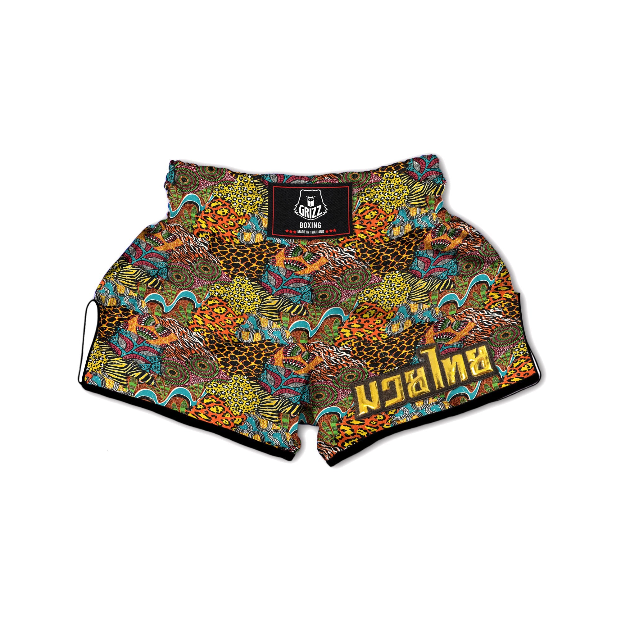 Traditional African And Wild Animal Skins Print Pattern Muay Thai Boxing Shorts-grizzshop