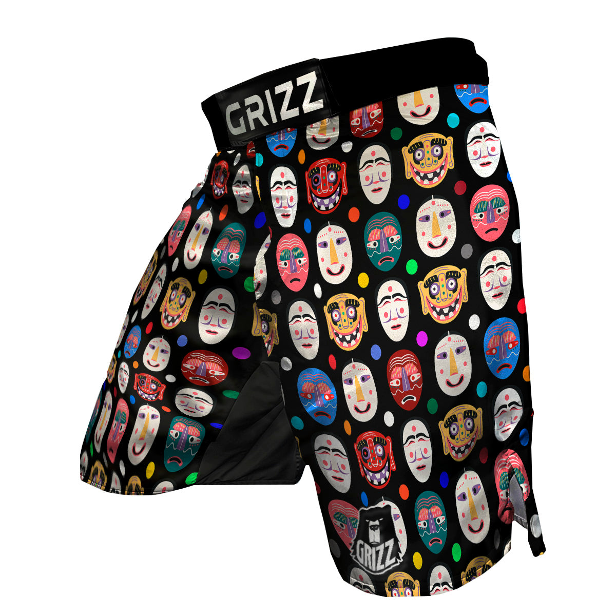 Traditional Korean Masks Print Pattern MMA Shorts-grizzshop