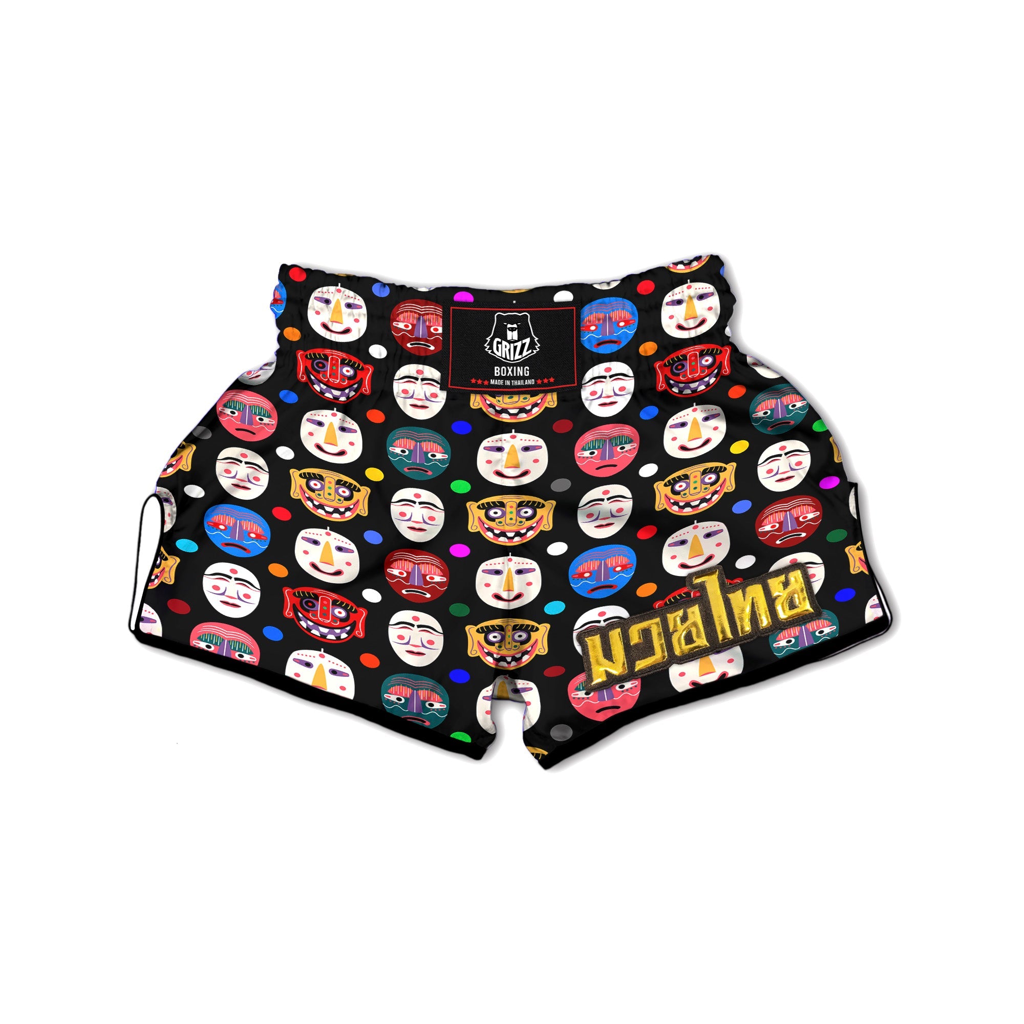 Traditional Korean Masks Print Pattern Muay Thai Boxing Shorts-grizzshop