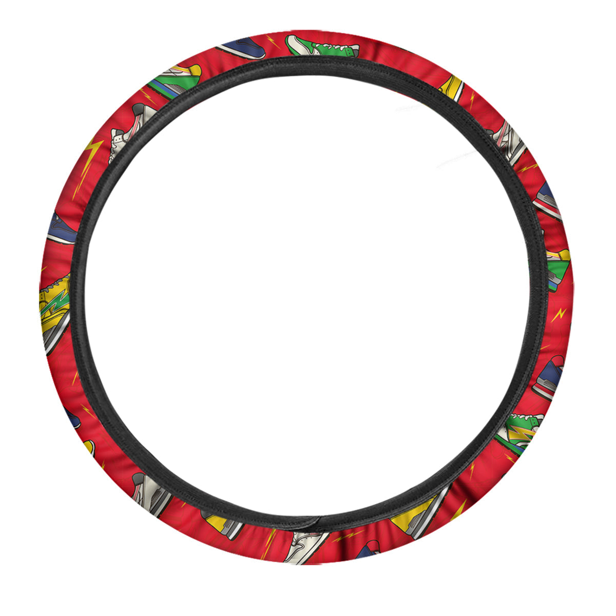 Trainer Sneakers Shoes Print Pattern Car Steering Wheel Cover-grizzshop