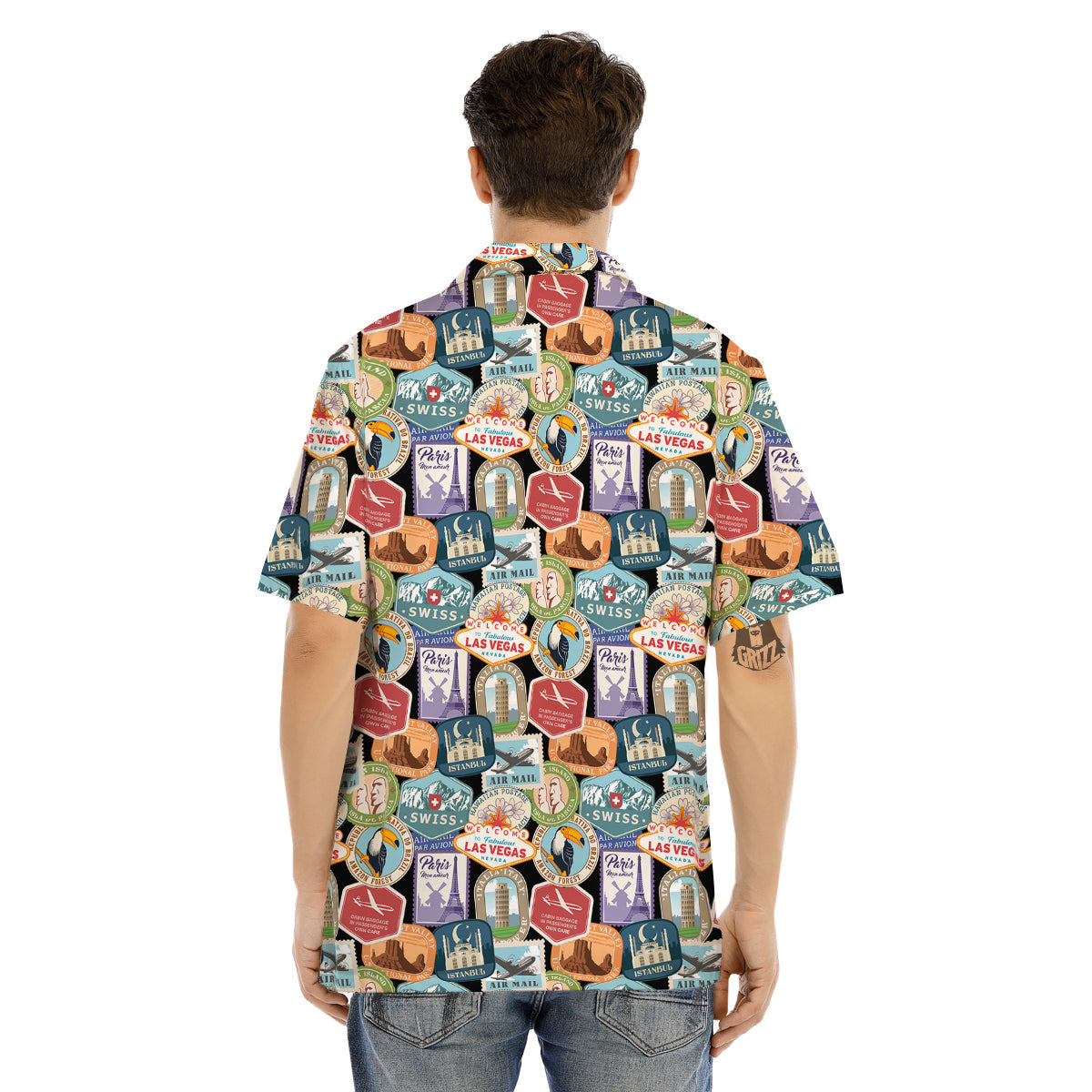 Travel Destinations Print Pattern Men's Hawaiian Shirt-grizzshop