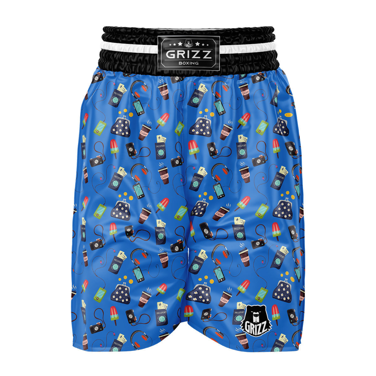 Travel Gear Vacation Print Pattern Boxing Shorts-grizzshop