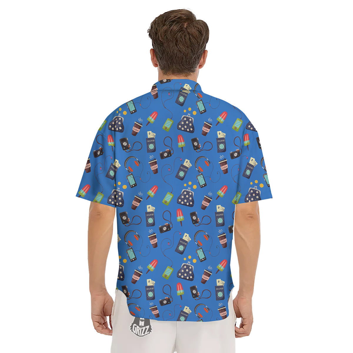 Travel Gear Vacation Print Pattern Men's Short Sleeve Shirts-grizzshop