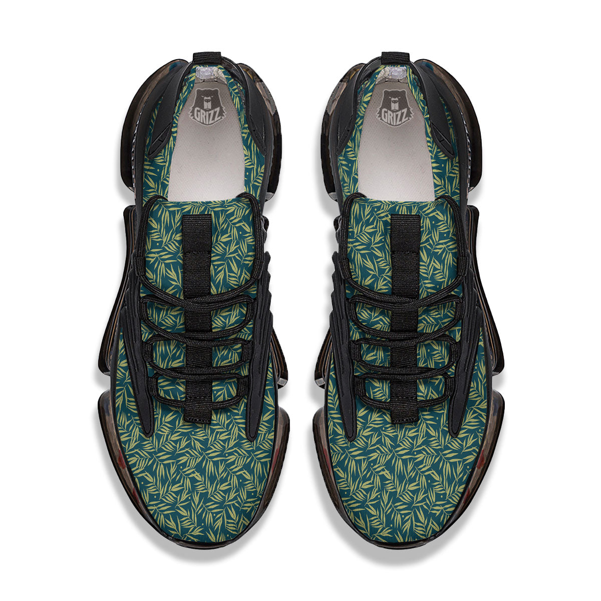 Tree Bamboo Green Print Pattern Black Gym Shoes-grizzshop