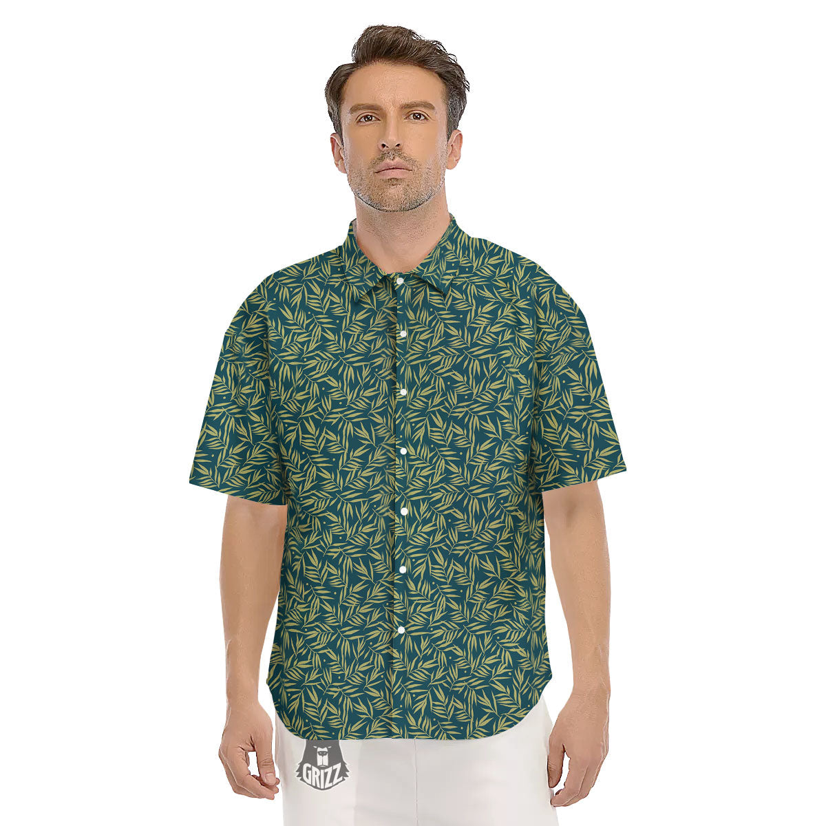 Tree Bamboo Green Print Pattern Men's Short Sleeve Shirts-grizzshop