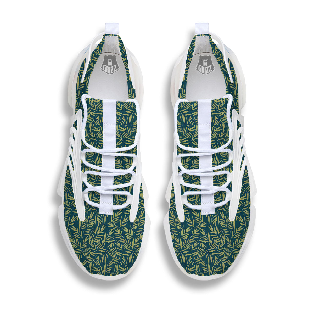 Tree Bamboo Green Print Pattern White Gym Shoes-grizzshop