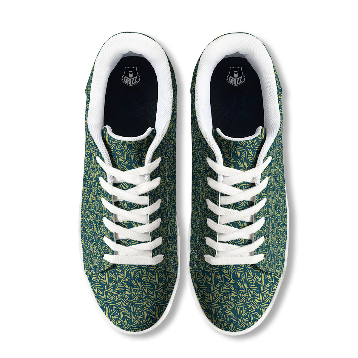 Tree Bamboo Green Print Pattern White Low Top Sneakers-grizzshop