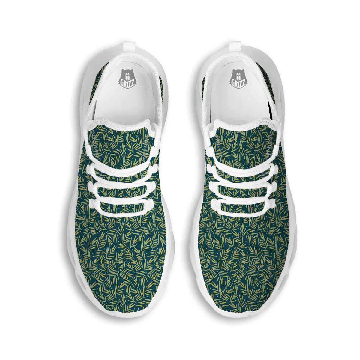 Tree Bamboo Green Print Pattern White Running Shoes-grizzshop