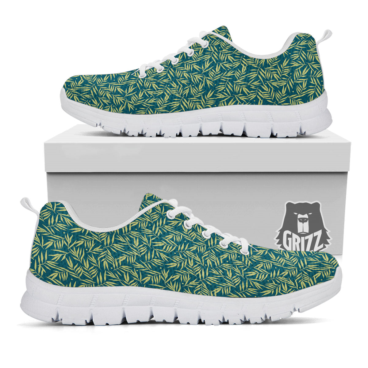 Tree Bamboo Green Print Pattern White Sneaker-grizzshop