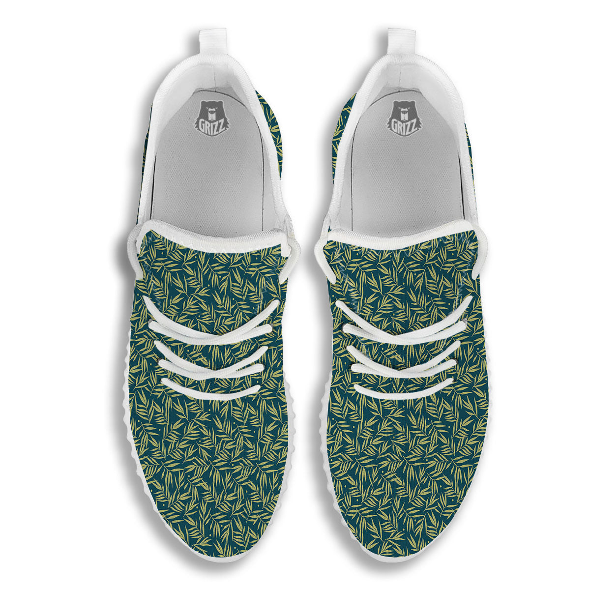 Tree Bamboo Green Print Pattern White Walking Shoes-grizzshop