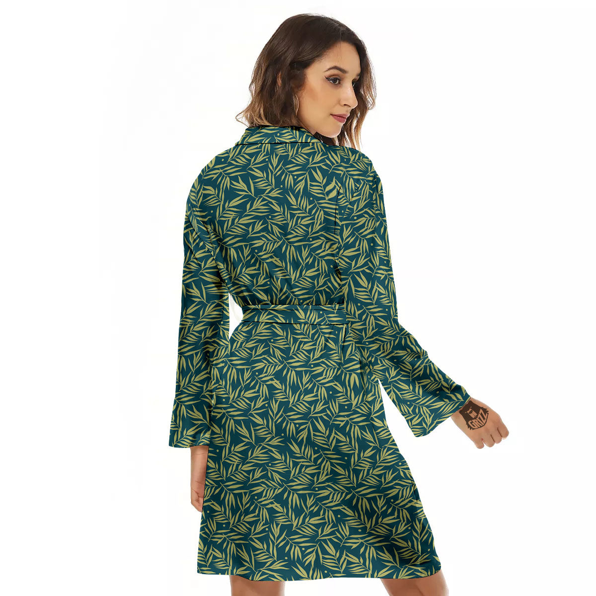 Tree Bamboo Green Print Pattern Women's Robe-grizzshop