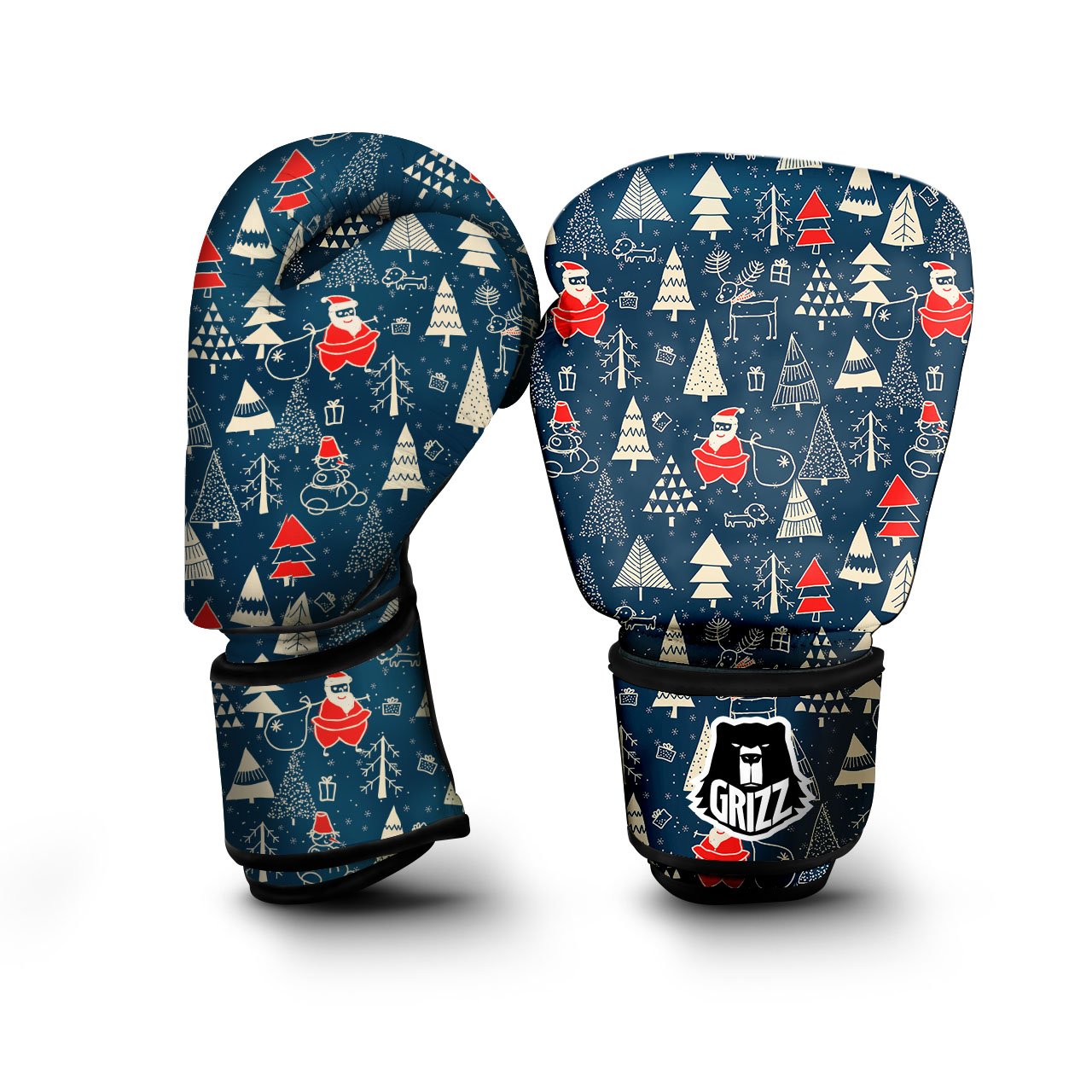 Tree Merry Christmas Print Pattern Boxing Gloves-grizzshop