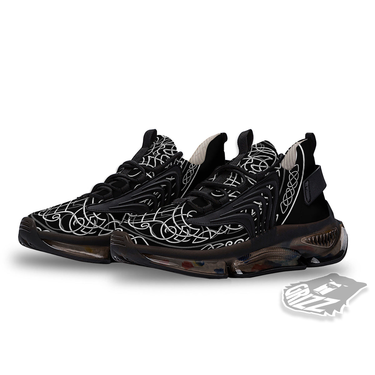 Tree Of Life Celtic Knot Print Black Gym Shoes-grizzshop