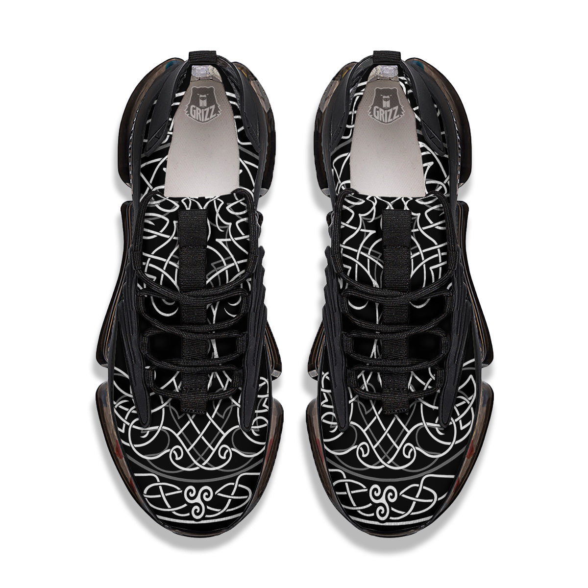 Tree Of Life Celtic Knot Print Black Gym Shoes-grizzshop