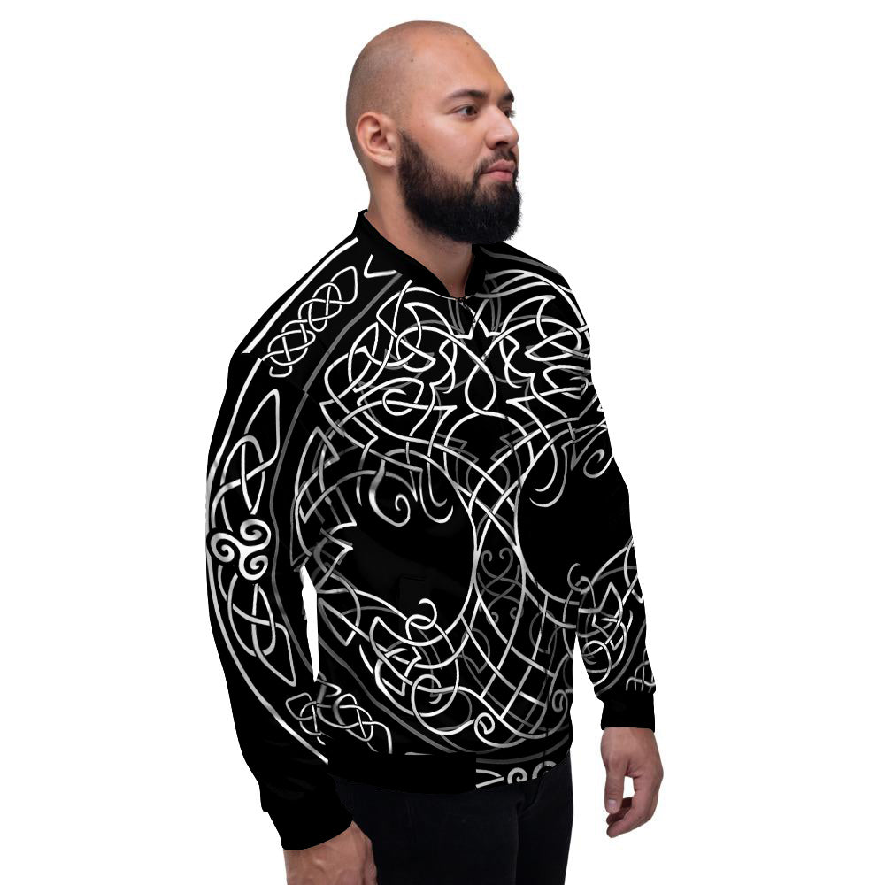 Tree Of Life Celtic Knot Print Men's Bomber Jacket-grizzshop