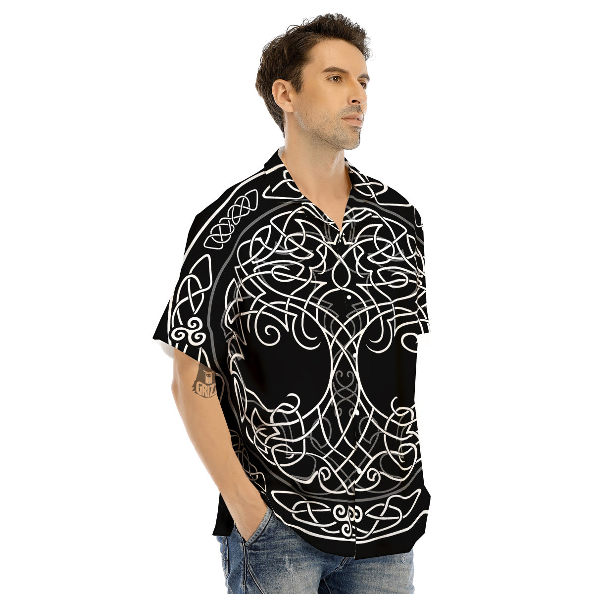 Tree Of Life Celtic Knot Print Men's Hawaiian Shirt-grizzshop