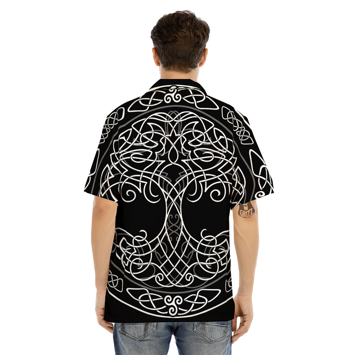 Tree Of Life Celtic Knot Print Men's Hawaiian Shirt-grizzshop