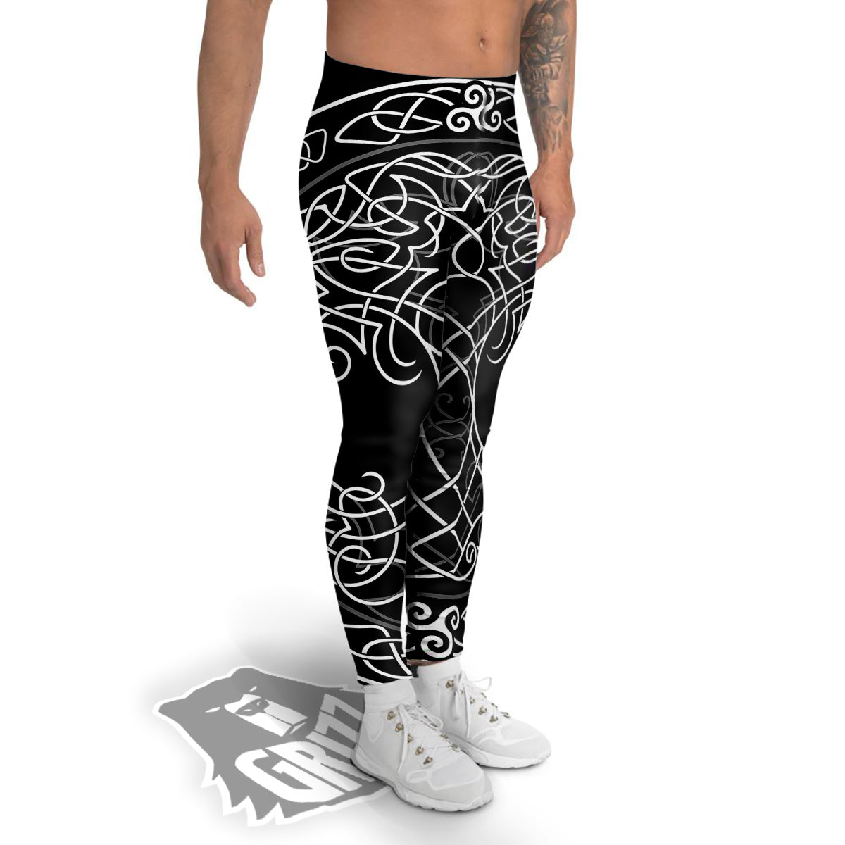 Tree Of Life Celtic Knot Print Men's Leggings-grizzshop