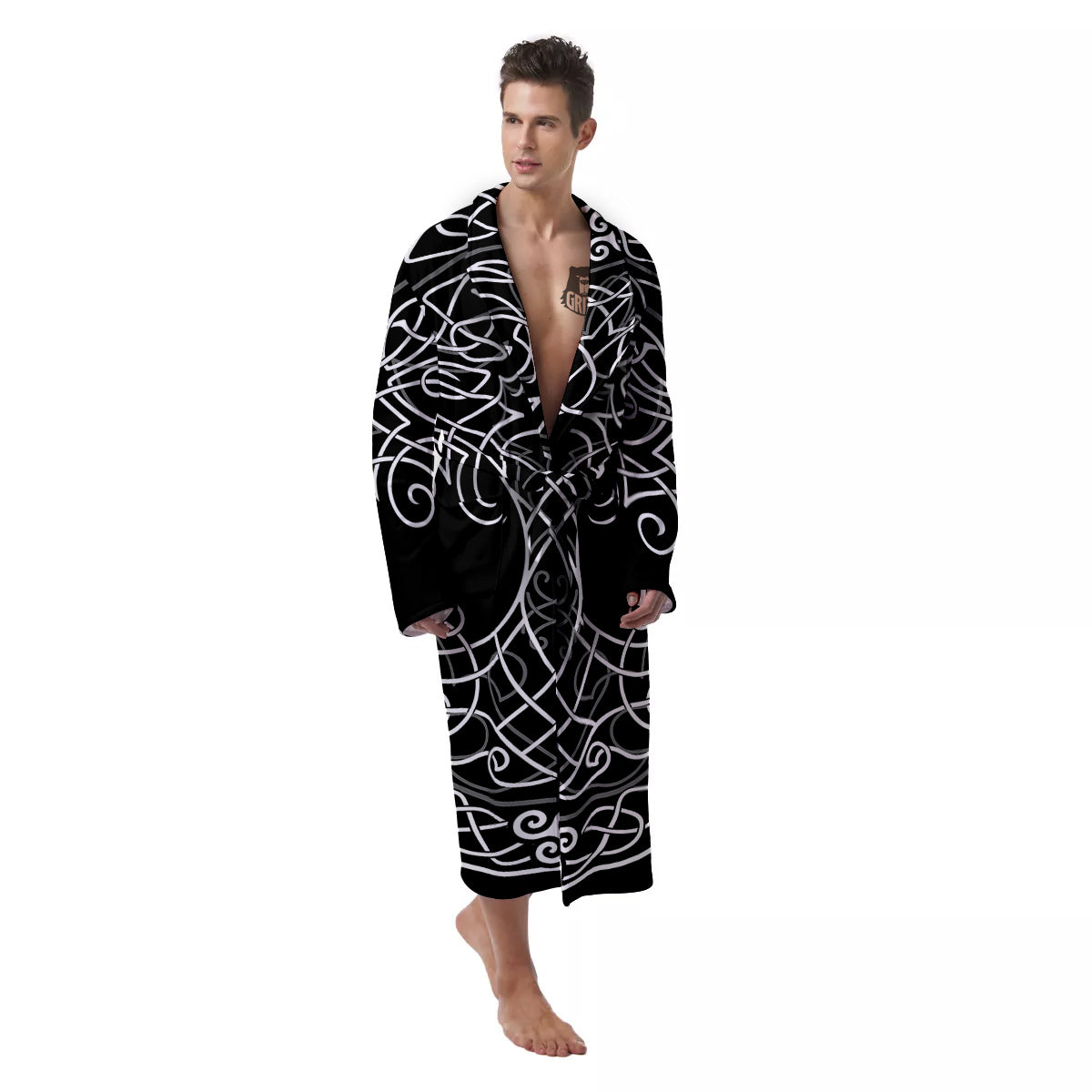 Tree Of Life Celtic Knot Print Men's Robe-grizzshop