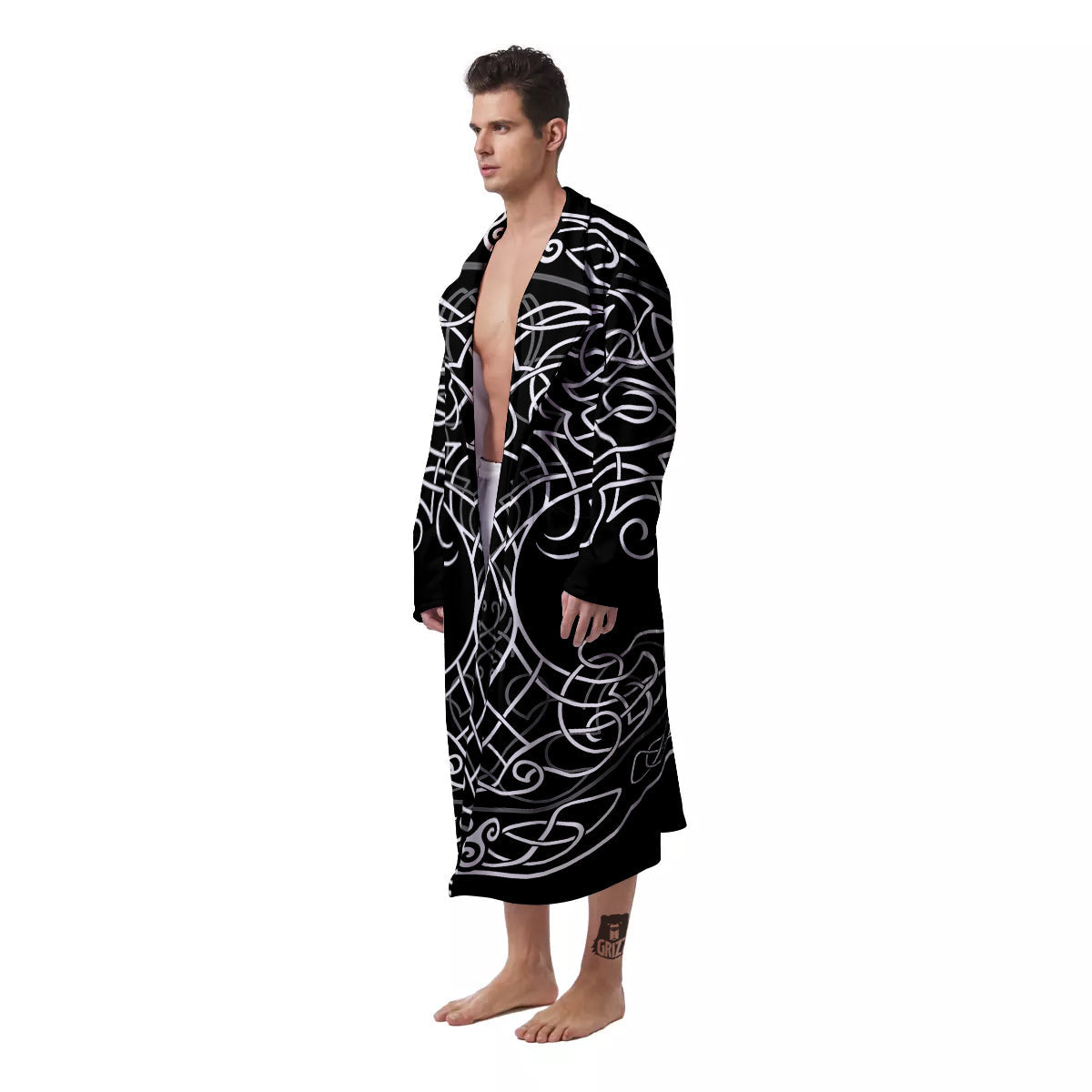 Tree Of Life Celtic Knot Print Men's Robe-grizzshop