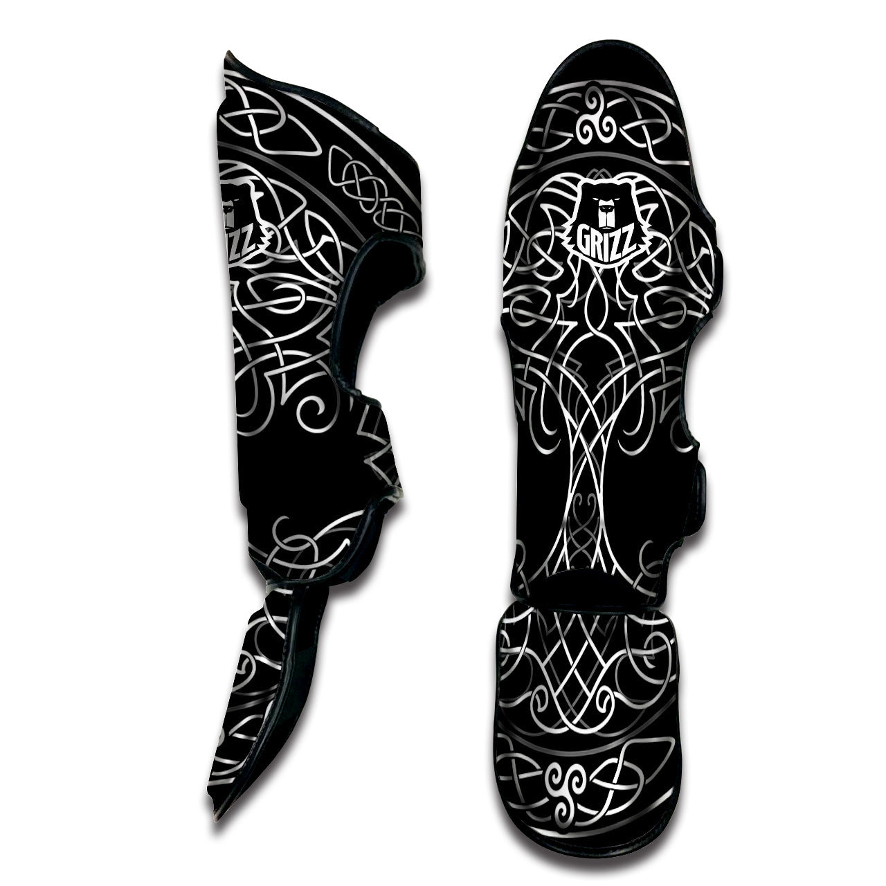 Tree Of Life Celtic Knot Print Muay Thai Shin Guards-grizzshop