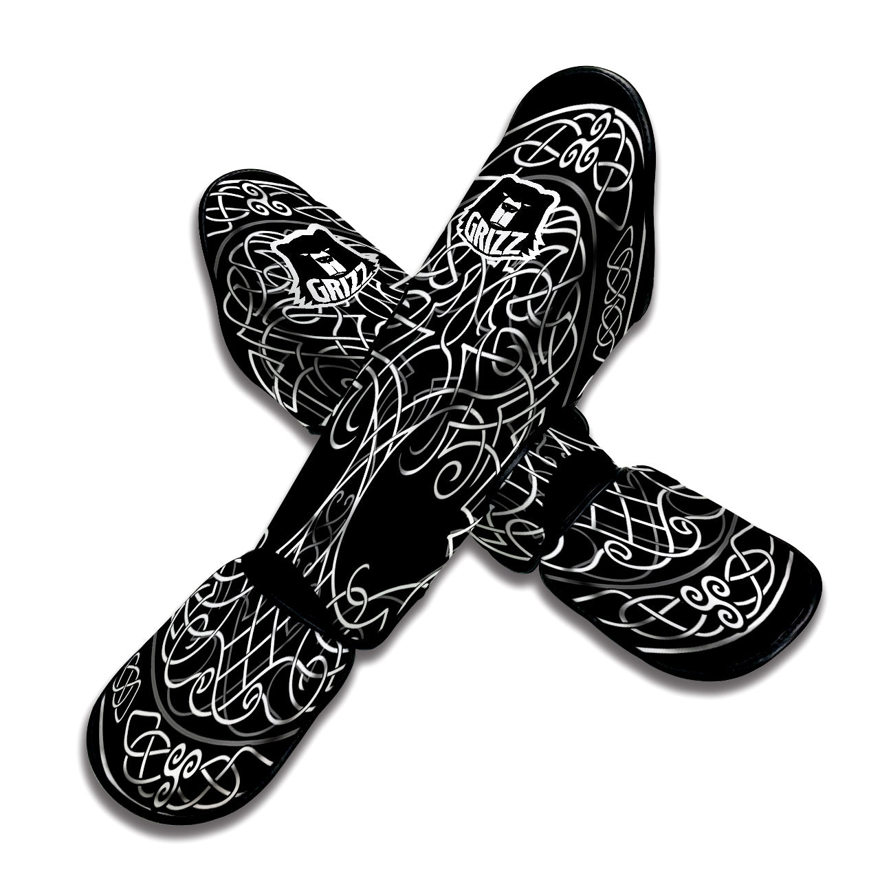 Tree Of Life Celtic Knot Print Muay Thai Shin Guards-grizzshop