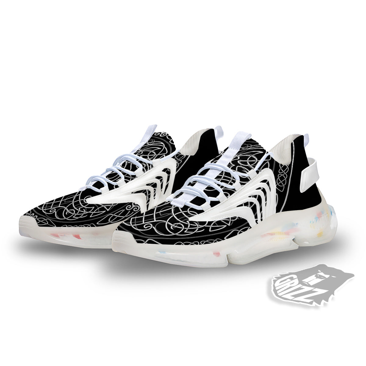 Tree Of Life Celtic Knot Print White Gym Shoes-grizzshop