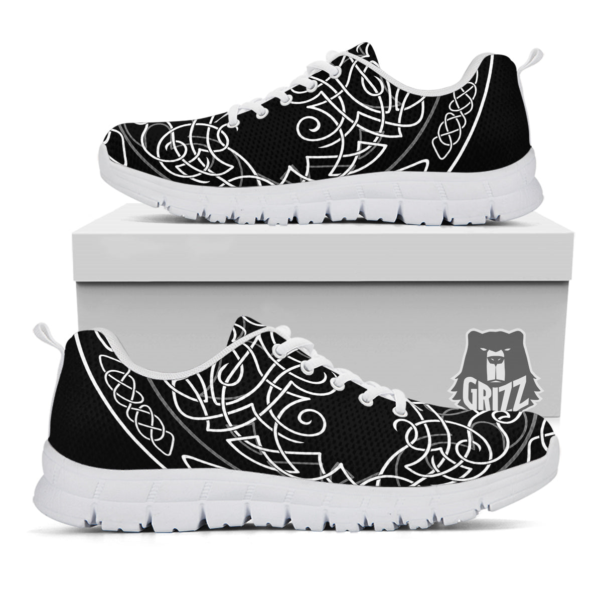Tree Of Life Celtic Knot Print White Sneaker-grizzshop