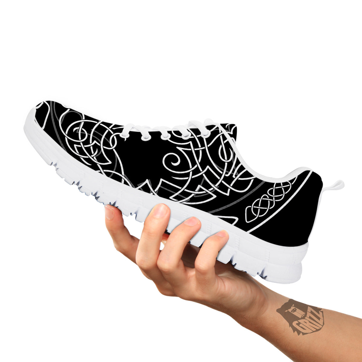 Tree Of Life Celtic Knot Print White Sneaker-grizzshop