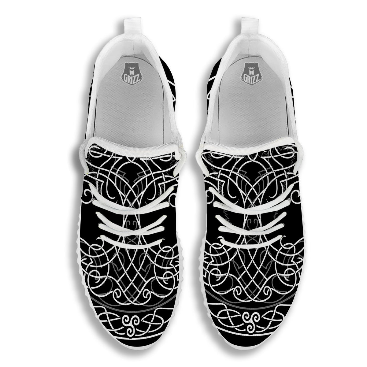 Tree Of Life Celtic Knot Print White Walking Shoes-grizzshop