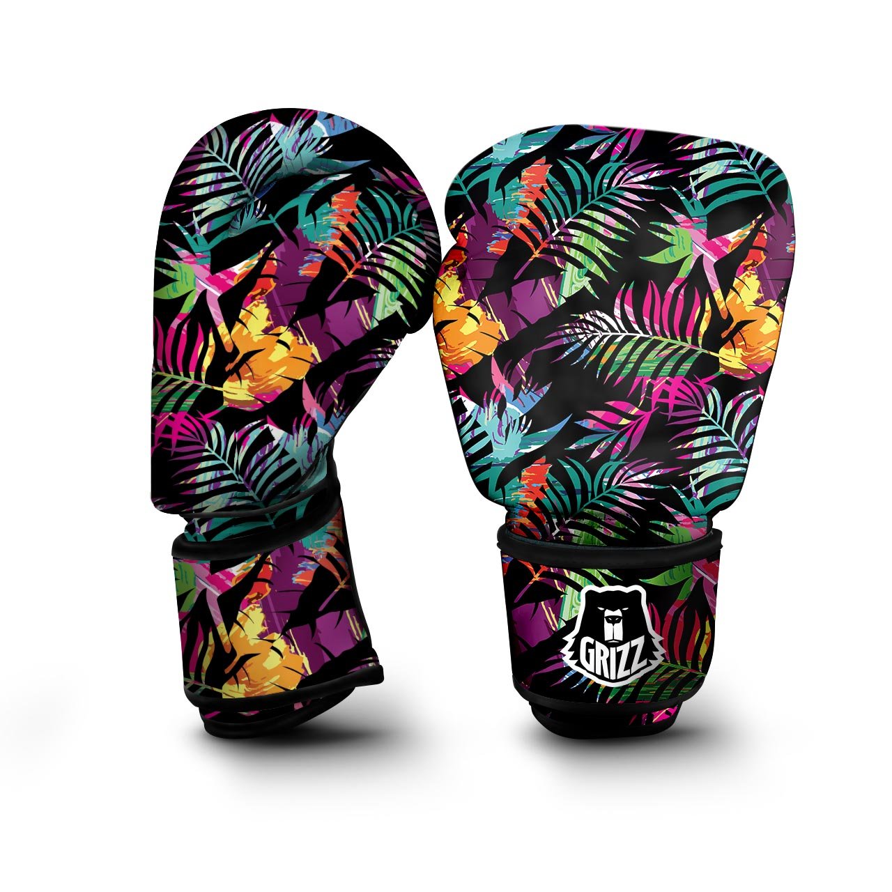 Tree Palm Trippy Print Pattern Boxing Gloves-grizzshop