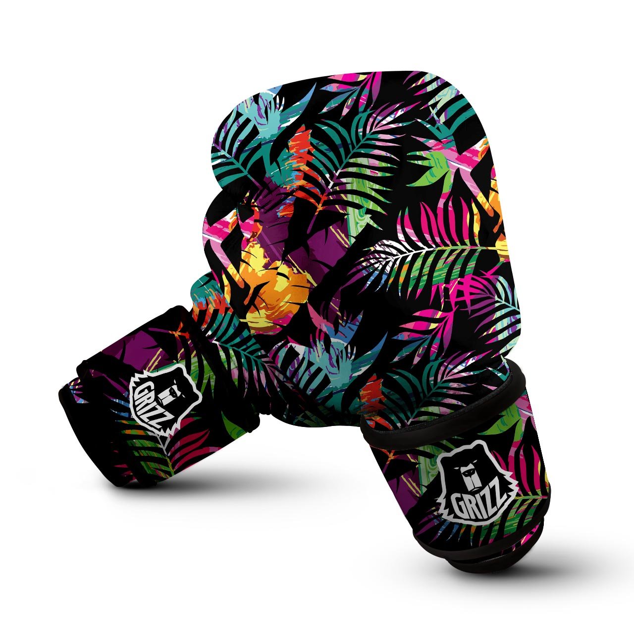 Tree Palm Trippy Print Pattern Boxing Gloves-grizzshop